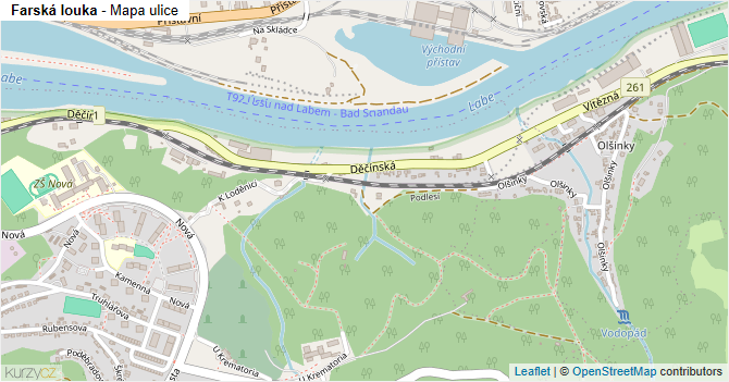 Farská louka - mapa ulice