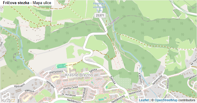 Fričova stezka - mapa ulice