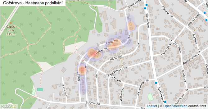 Gočárova - mapa podnikání