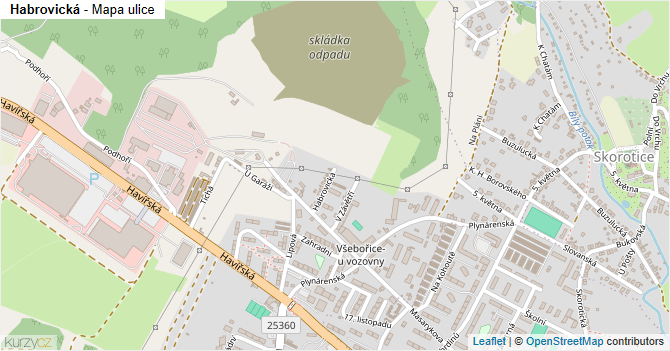 Habrovická - mapa ulice