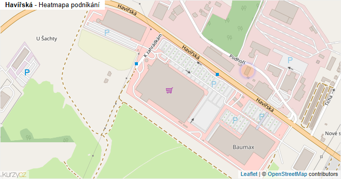 Havířská - mapa podnikání