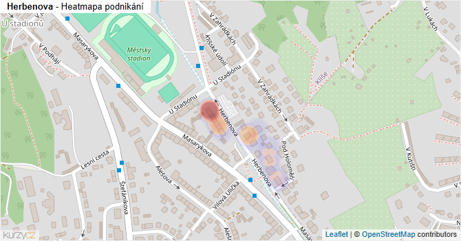 Herbenova - mapa podnikání