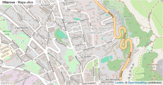 Hilarova - mapa ulice