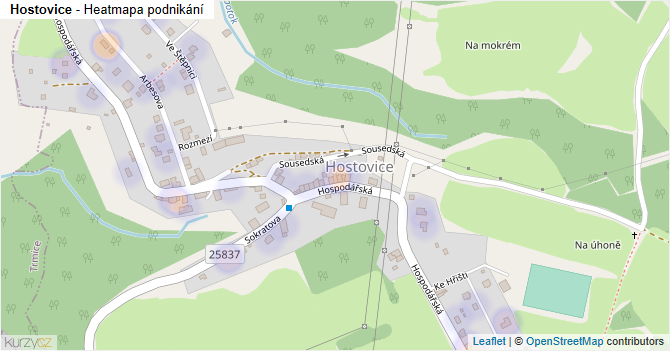 Hostovice - mapa podnikání