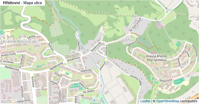 Hřbitovní - mapa ulice