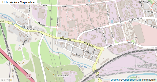 Hrbovická - mapa ulice