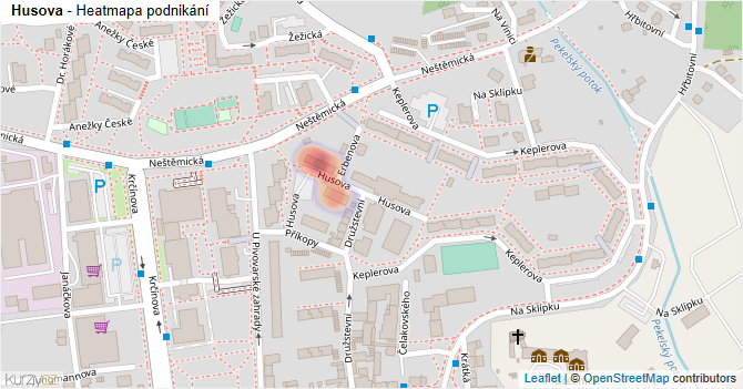 Husova - mapa podnikání