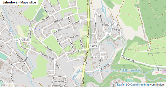 Jahodová - mapa ulice
