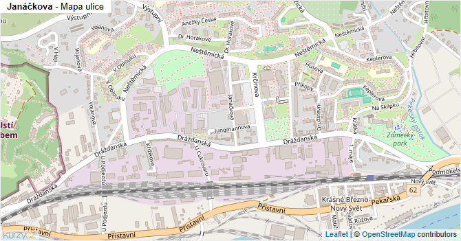 Janáčkova - mapa ulice