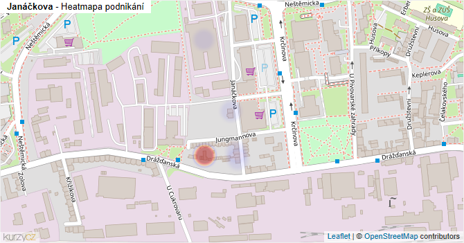 Janáčkova - mapa podnikání
