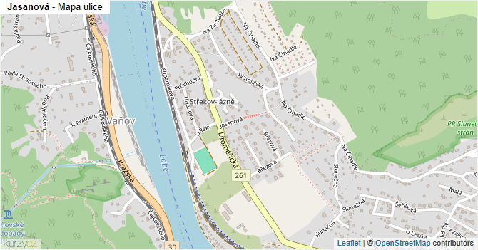 Jasanová - mapa ulice