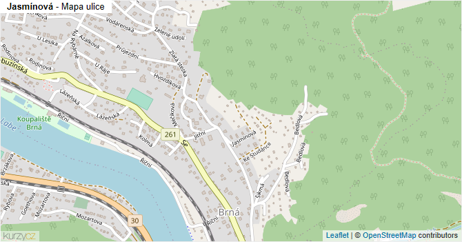 Jasmínová - mapa ulice