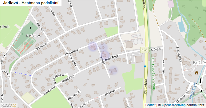 Jedlová - mapa podnikání