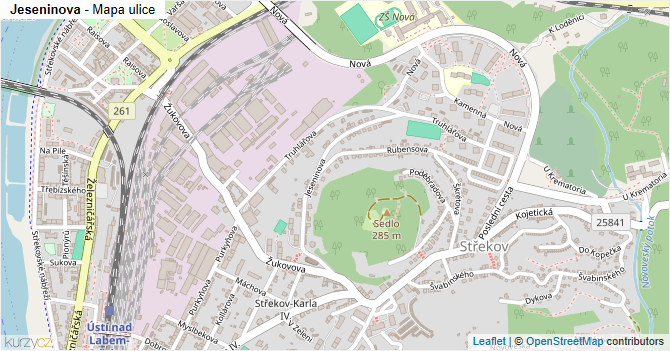 Jeseninova - mapa ulice