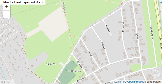 Jílová - mapa podnikání