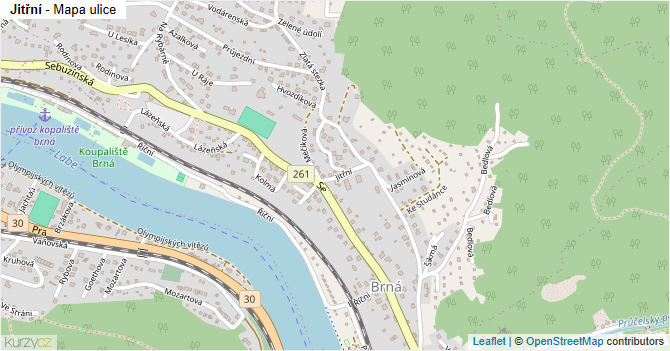 Jitřní - mapa ulice