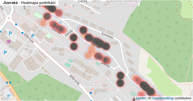 Jizerská - mapa podnikání