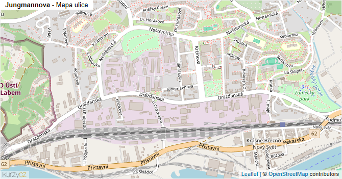 Jungmannova - mapa ulice