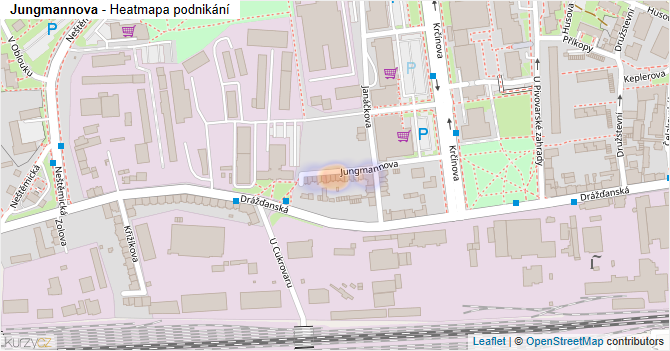 Jungmannova - mapa podnikání