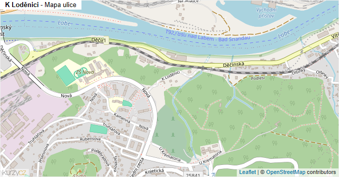 K Loděnici - mapa ulice