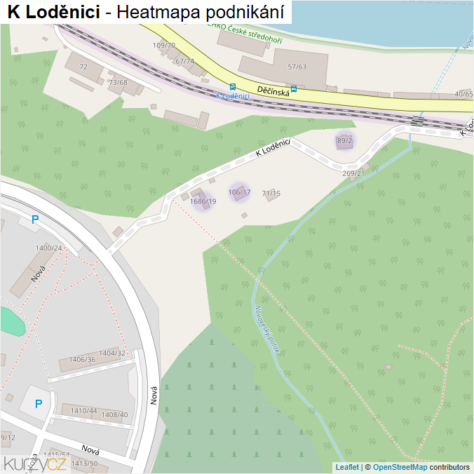 Mapa K Loděnici - Firmy v ulici.