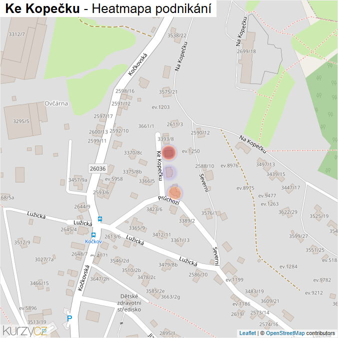 Mapa Ke Kopečku - Firmy v ulici.