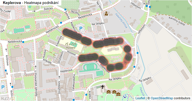 Keplerova - mapa podnikání