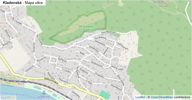 Kladenská - mapa ulice