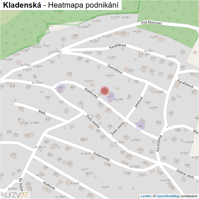Mapa Kladenská - Firmy v ulici.