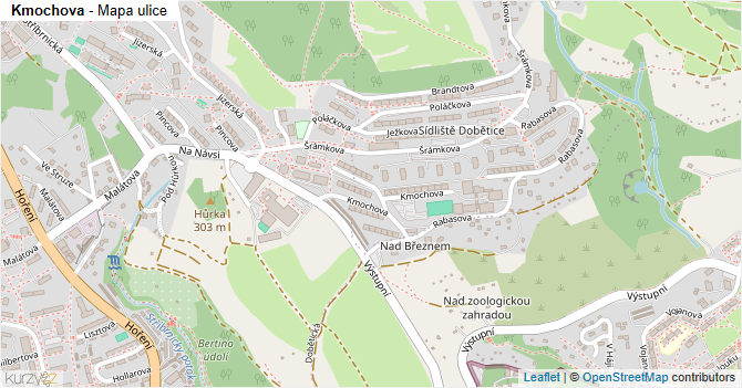 Kmochova - mapa ulice