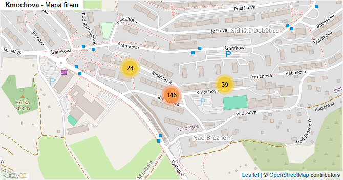 Kmochova - mapa firem