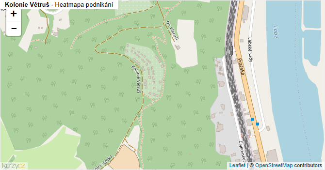 Kolonie Větruš - mapa podnikání