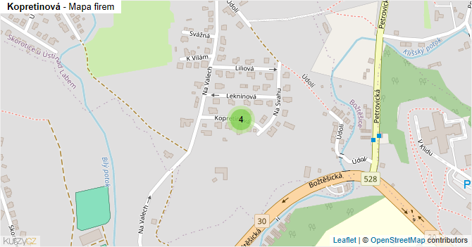 Kopretinová - mapa firem