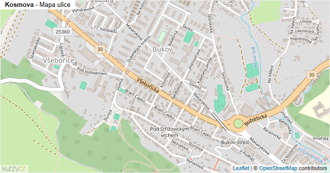 Kosmova - mapa ulice