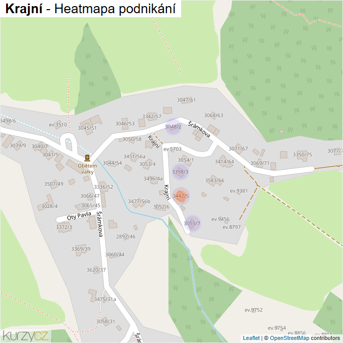 Mapa Krajní - Firmy v ulici.