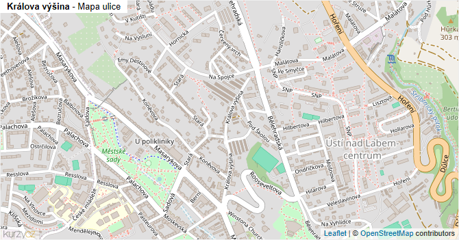 Králova výšina - mapa ulice