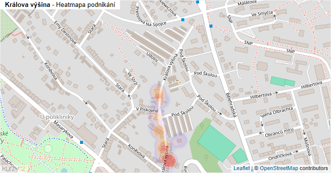 Králova výšina - mapa podnikání