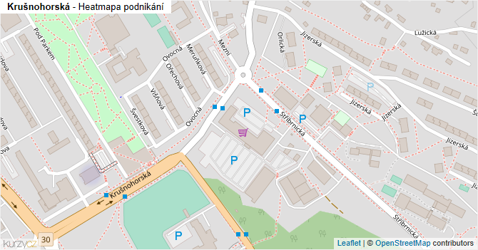 Krušnohorská - mapa podnikání