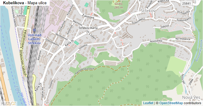 Kubelíkova - mapa ulice