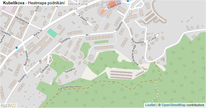 Kubelíkova - mapa podnikání