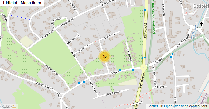 Lidická - mapa firem