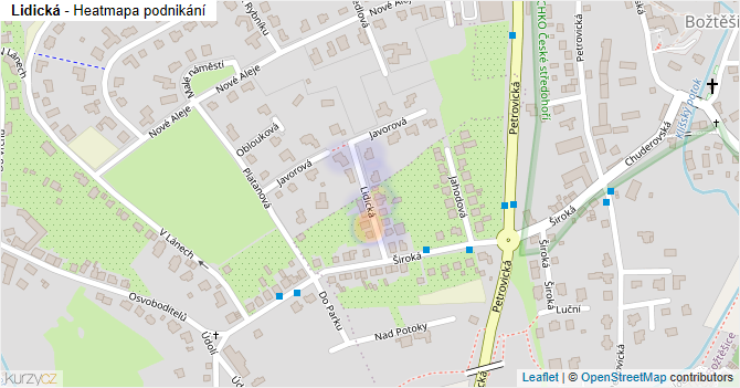 Lidická - mapa podnikání