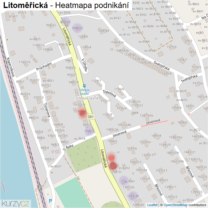 Mapa Litoměřická - Firmy v ulici.