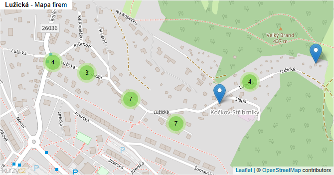 Lužická - mapa firem