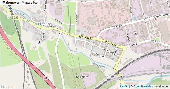 Mahenova - mapa ulice