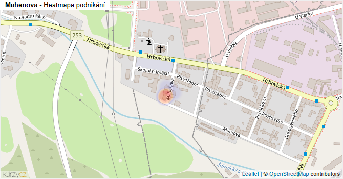 Mahenova - mapa podnikání