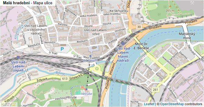 Malá hradební - mapa ulice