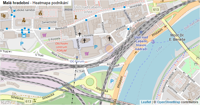 Malá hradební - mapa podnikání