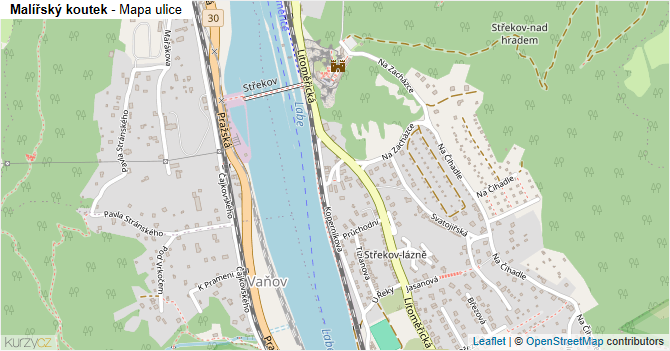 Malířský koutek - mapa ulice
