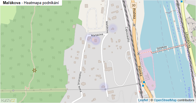 Mařákova - mapa podnikání